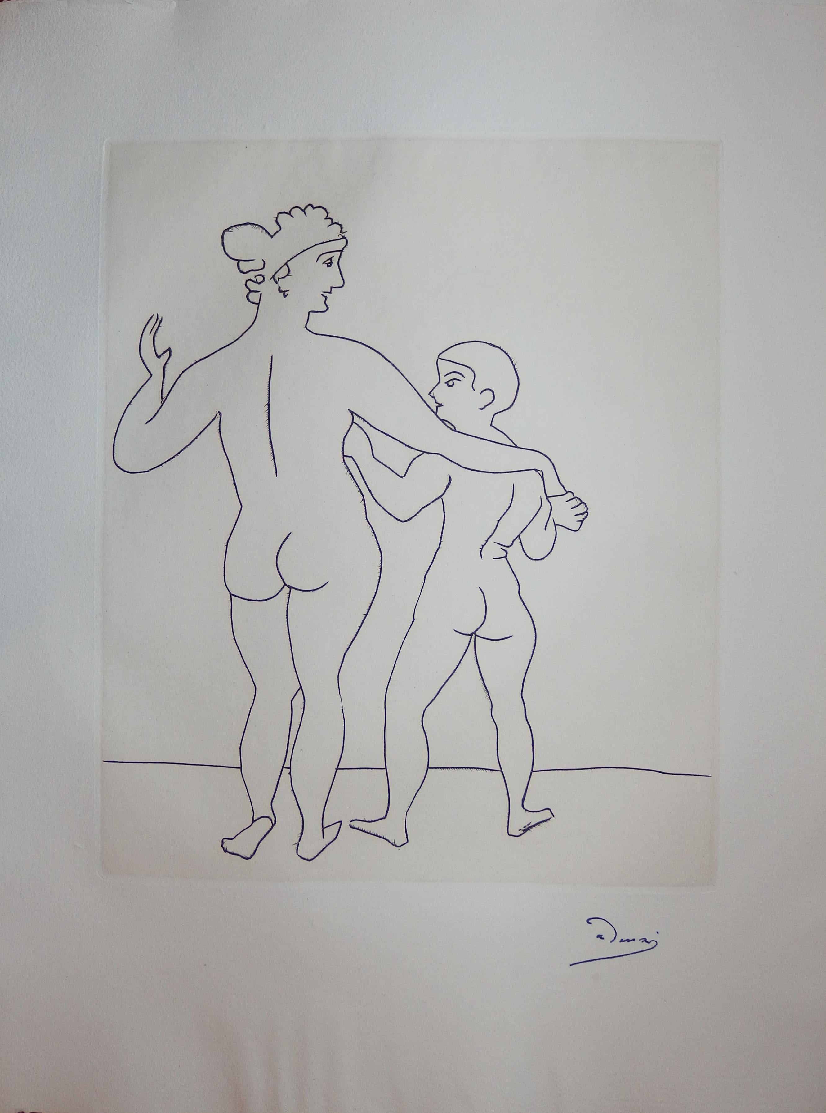 André Derain Figurative Print - Such a Tall Woman - Original etching - 1951