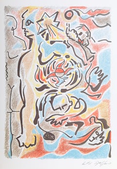 Figuras del sol, litografía offset surrealista de André Masson