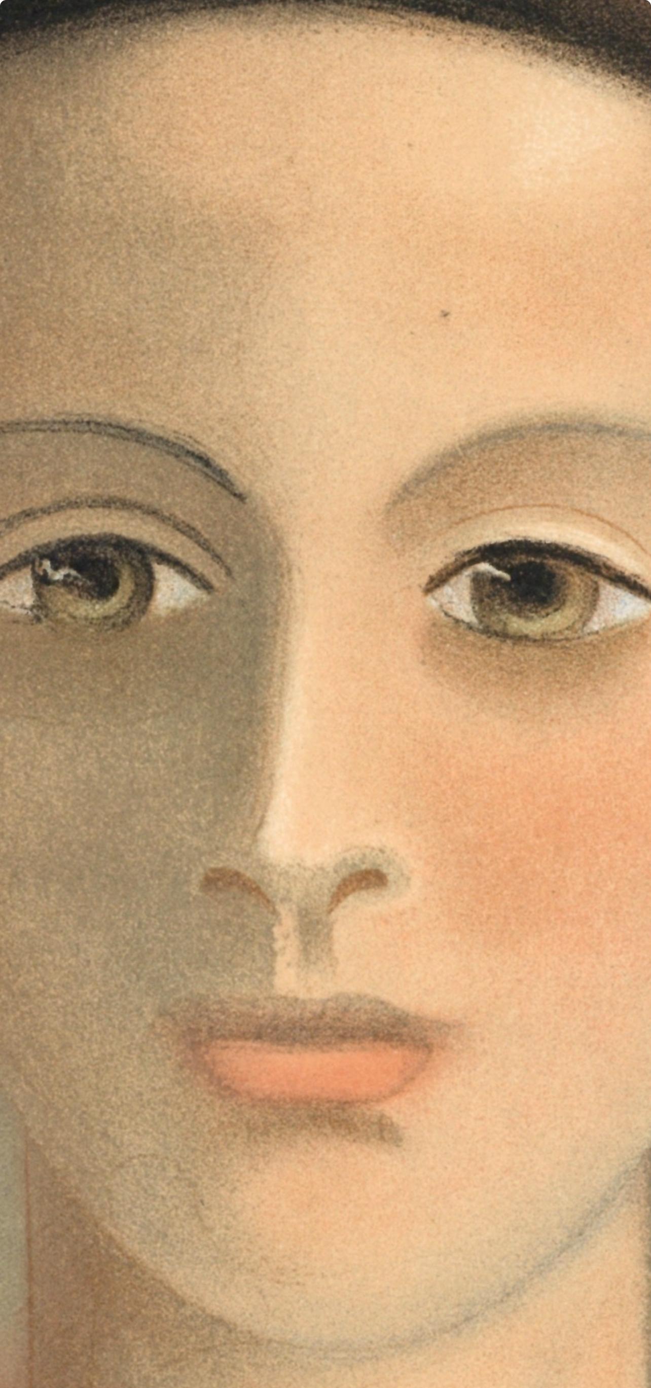 Tête de Jeune Fille, Verve: Revue Artistique et Littéraire - Brown Portrait Print by André Derain