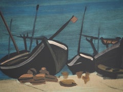 The Boats on the Beach, 1970 - Signed Lithograph