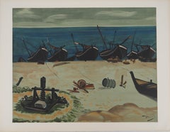 The Boats on the Beach, 1970 - Signed Lithograph