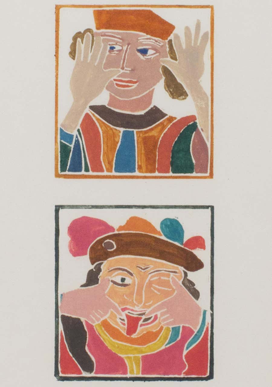 "The Court Jesters, " Two Woodcuts by Andre Derain