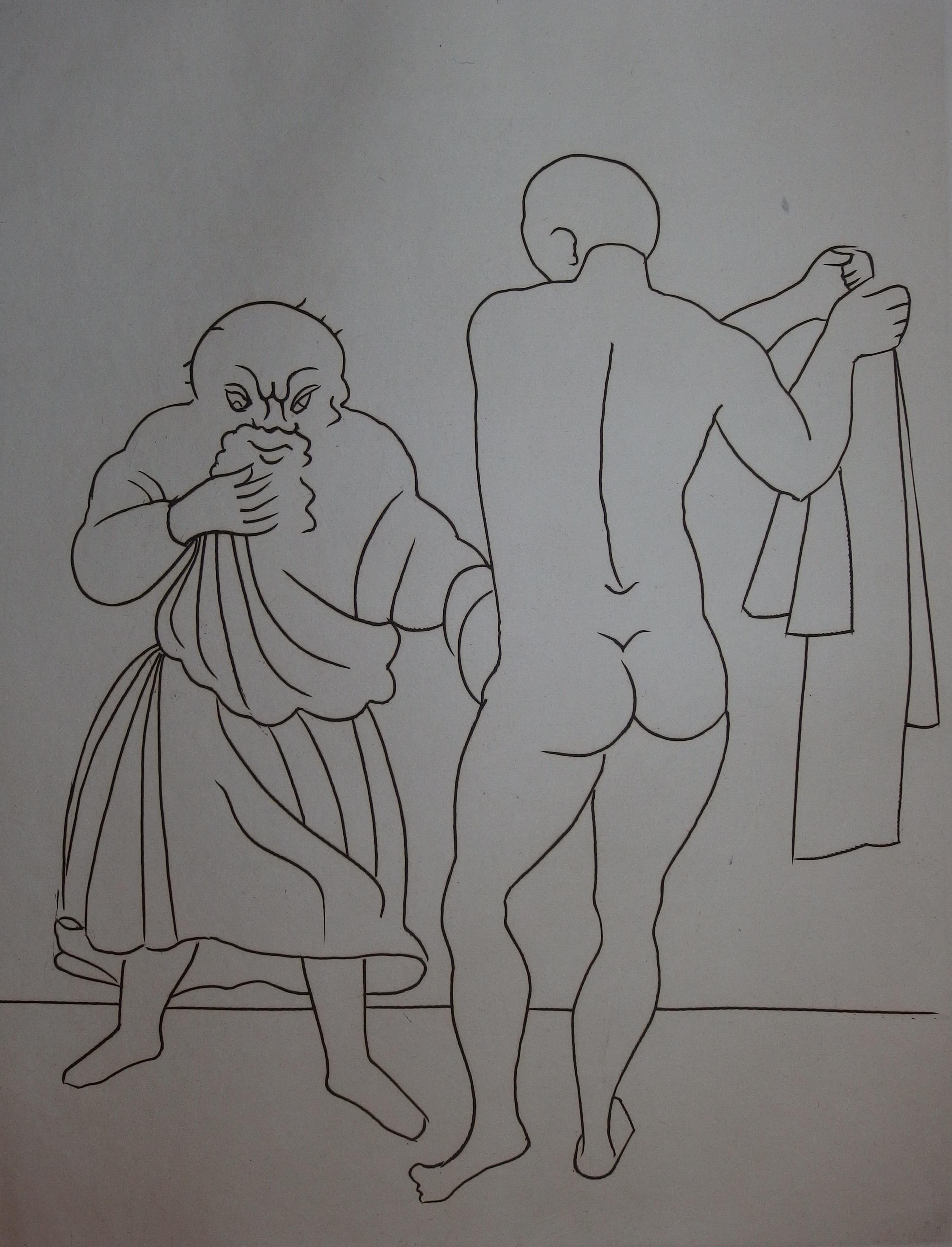« The Examination » - eau-forte originale, 1951 - Moderne Print par André Derain
