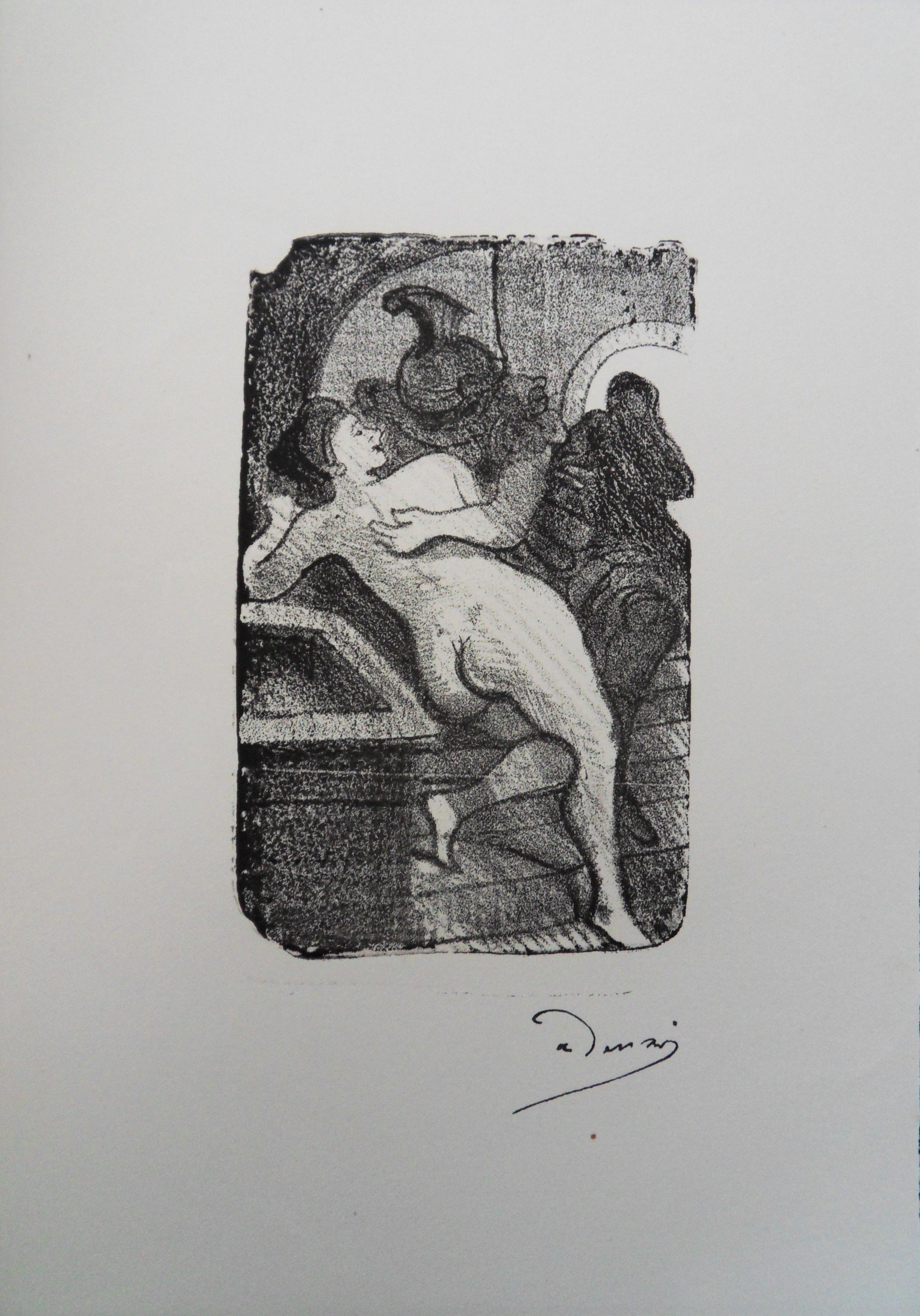 André Derain Figurative Print - The Kiss - Original lithograph, Mourlot 1950