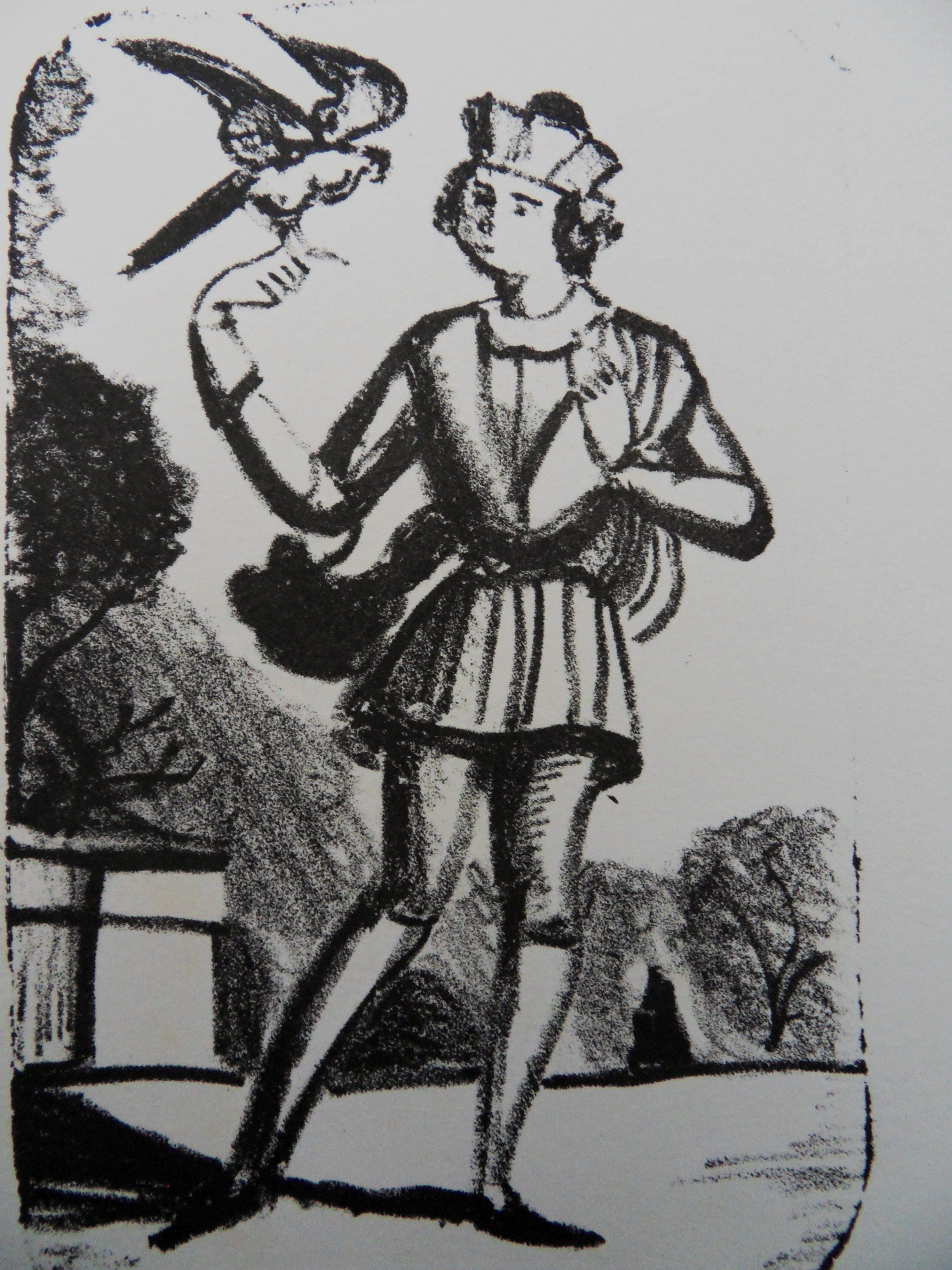 Figurative Print di André Derain - Il Messaggero - Litografia originale, Mourlot 1950