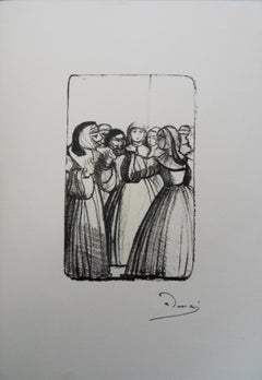 The Nuns Going to the Prayer - Original lithograph, 1950