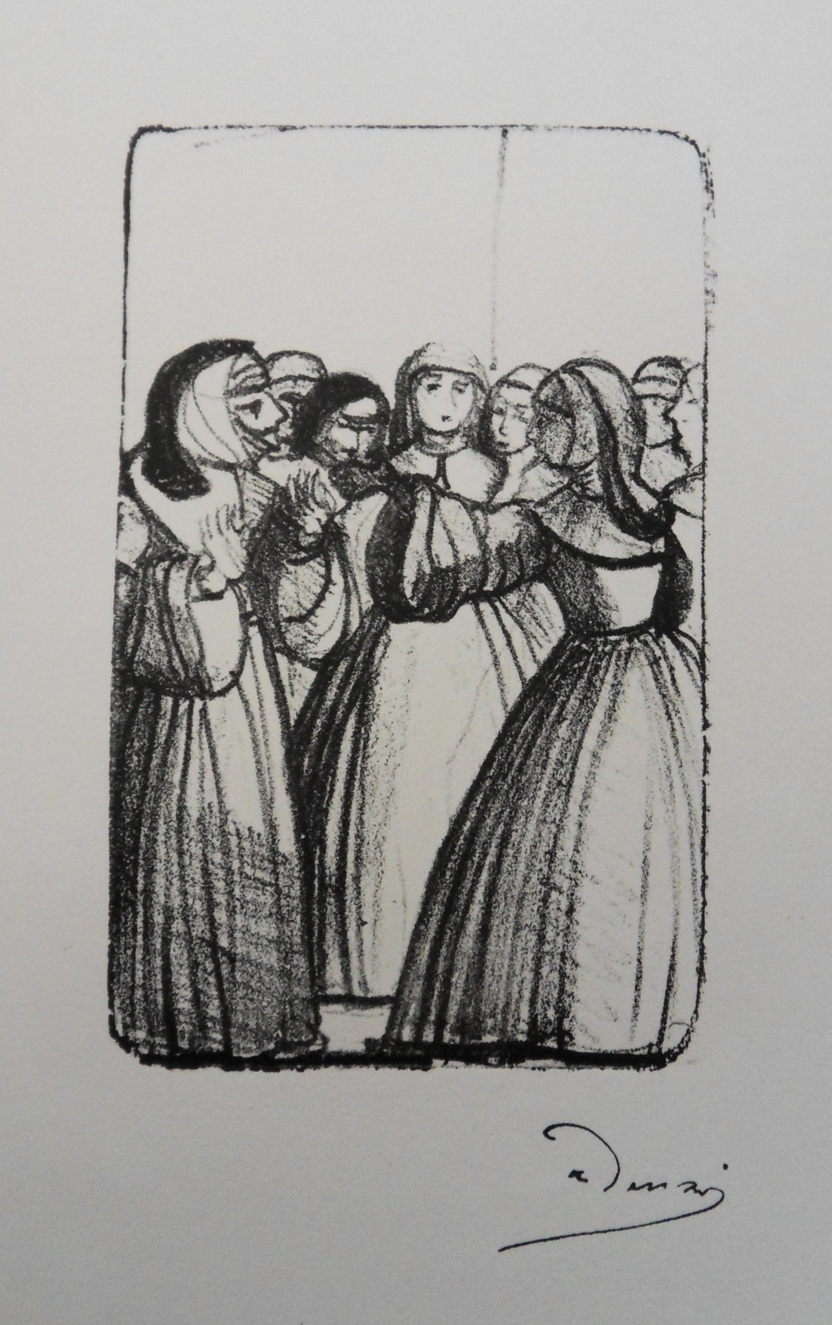 André Derain Figurative Print - The Nuns Going to the Prayer - Original lithograph, 1950