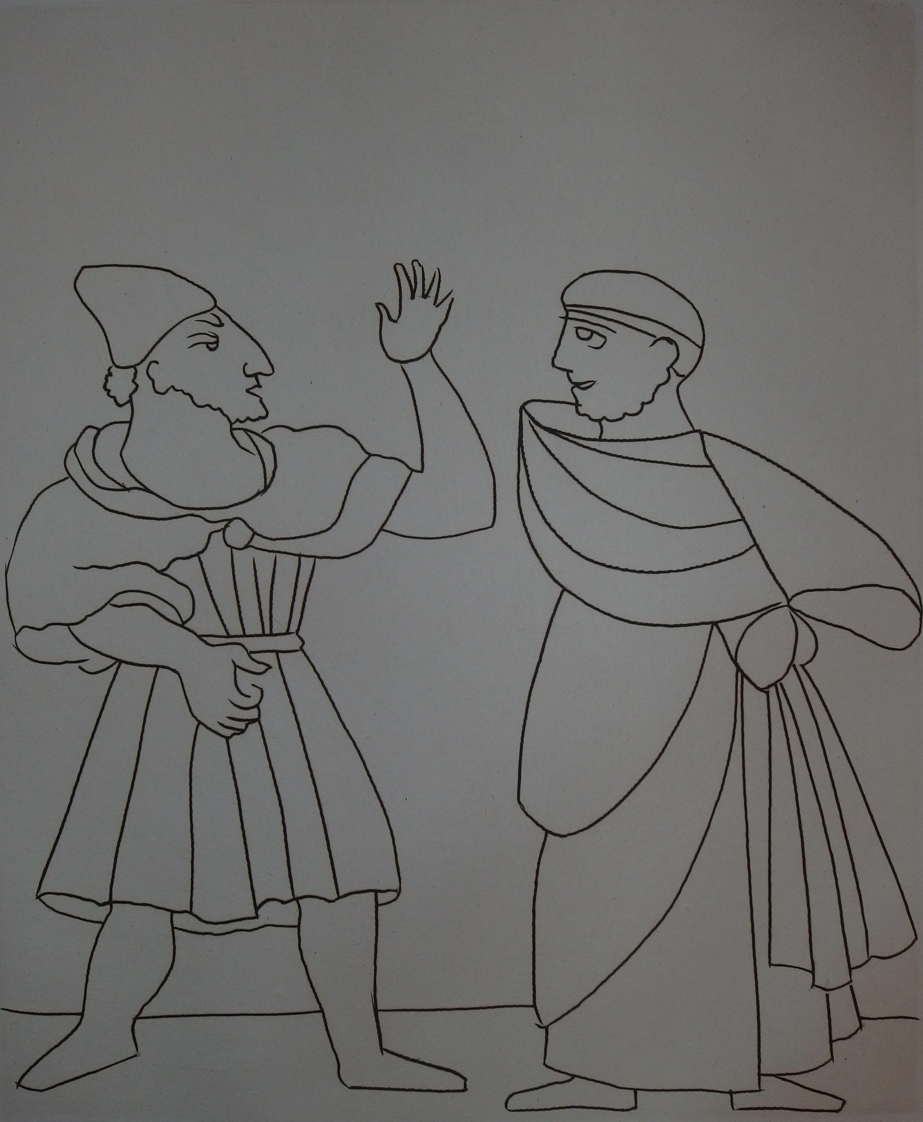 Due uomini che discutono - Incisione originale - 1951 - Print Moderno di André Derain