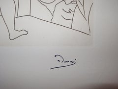 Two Nude Women Surprised - Original etching - 1951