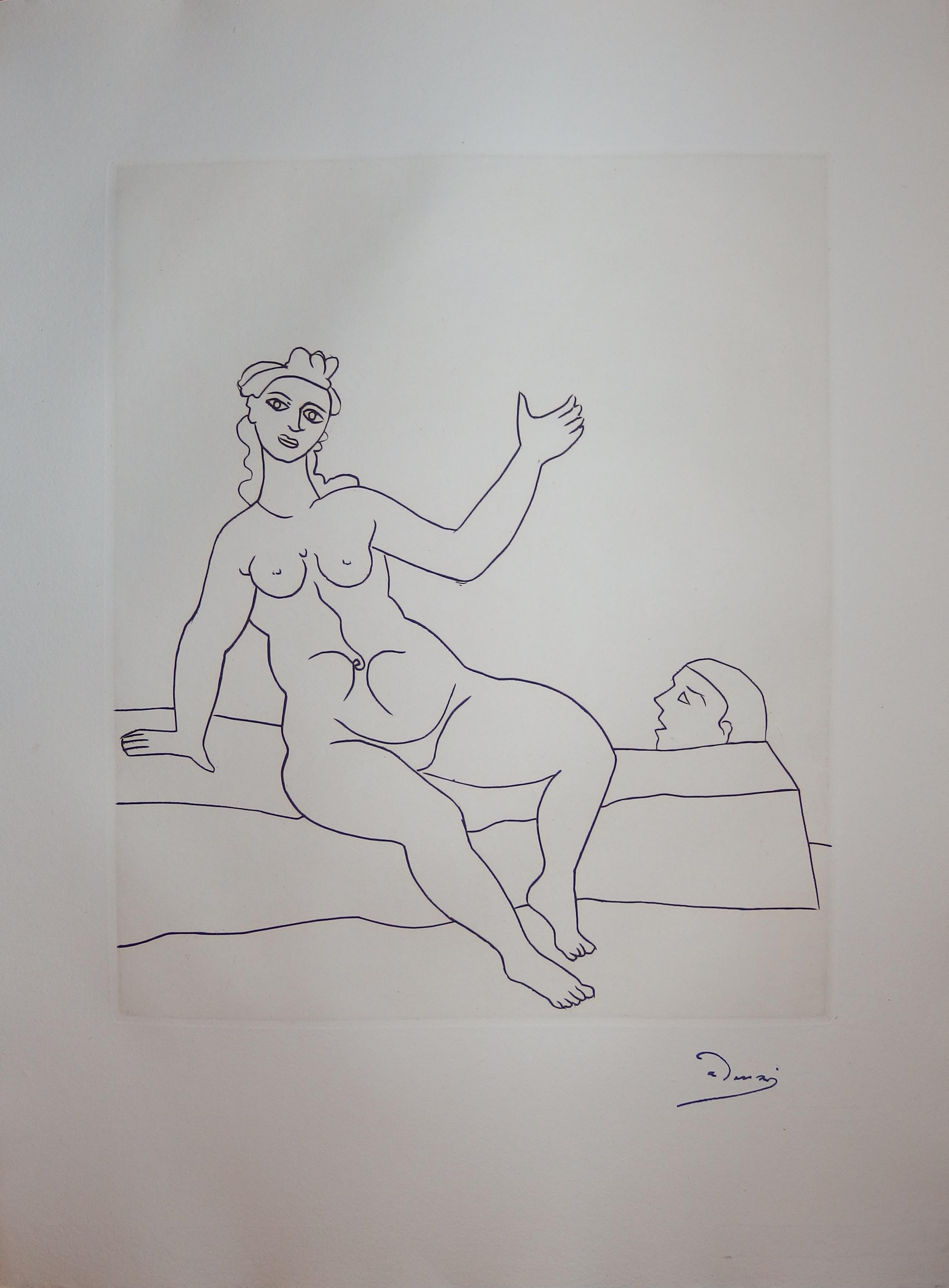 André Derain Figurative Print - What a Beauty ! - Original etching - 1951