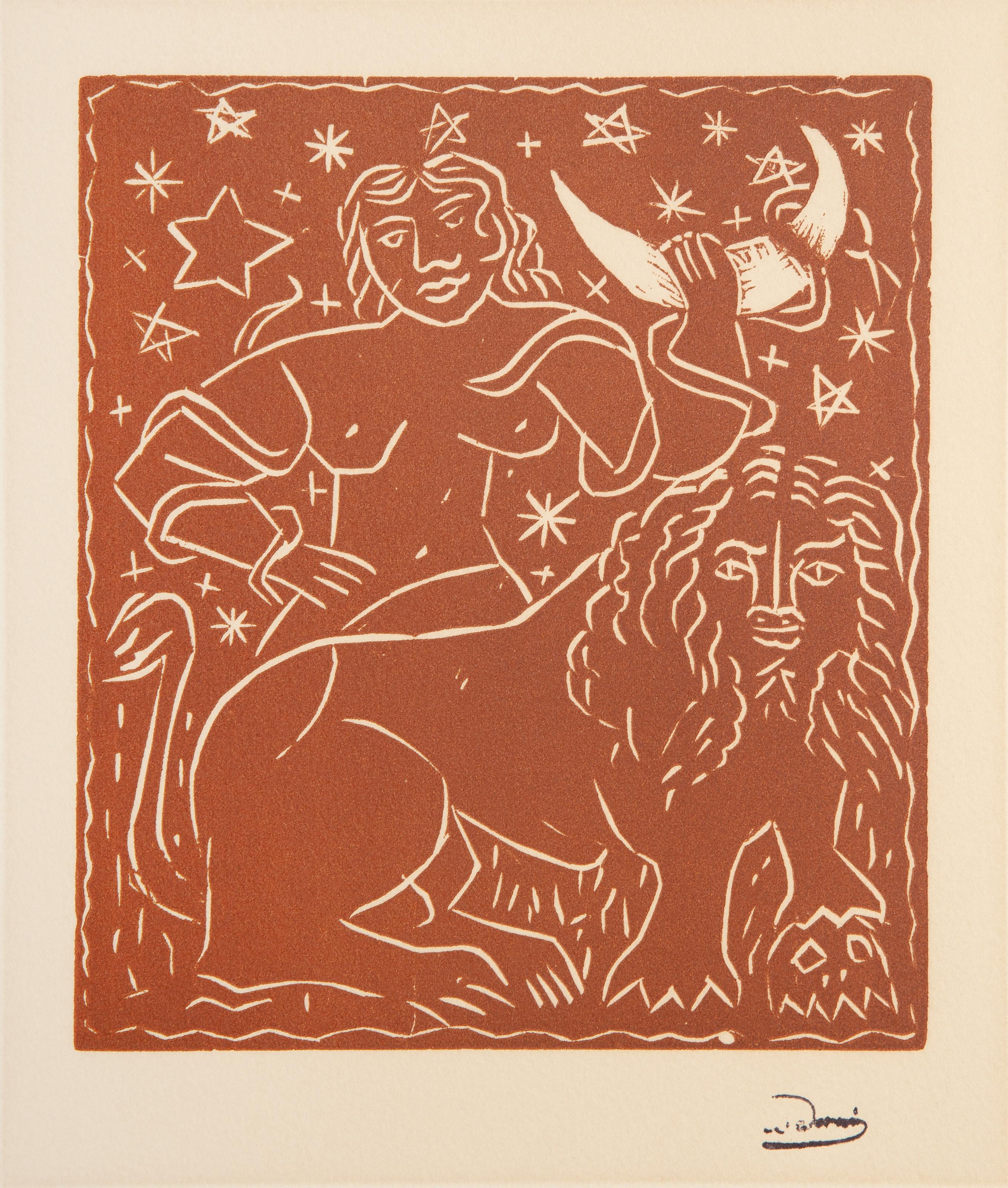 Zodiac, Moderner Holzschnitt von Andre Derain – Print von André Derain