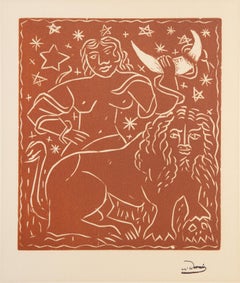 Vintage Zodiac, Modern Woodblock by Andre Derain