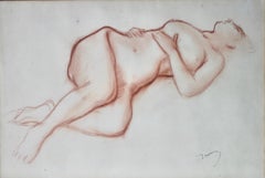 Andre Derain "Reclining Nude" Red Chalk Drawing