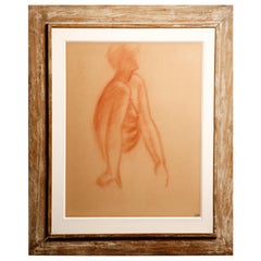 Andre Derain "Seated Woman" French Sanguine Drawing on Paper, Framed