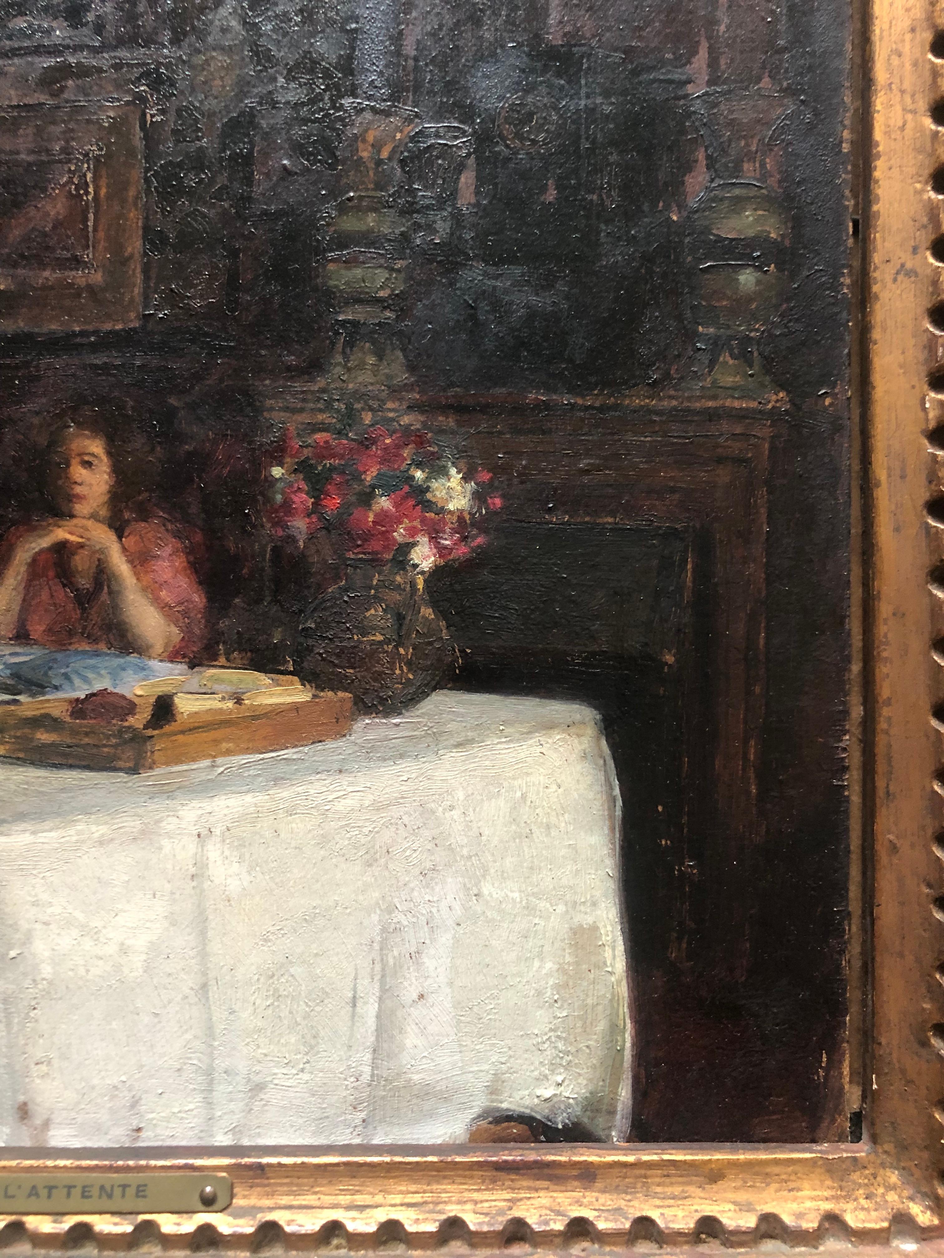 Andre Devambez, « l'Attente », attendu, scène d'intérieur 2