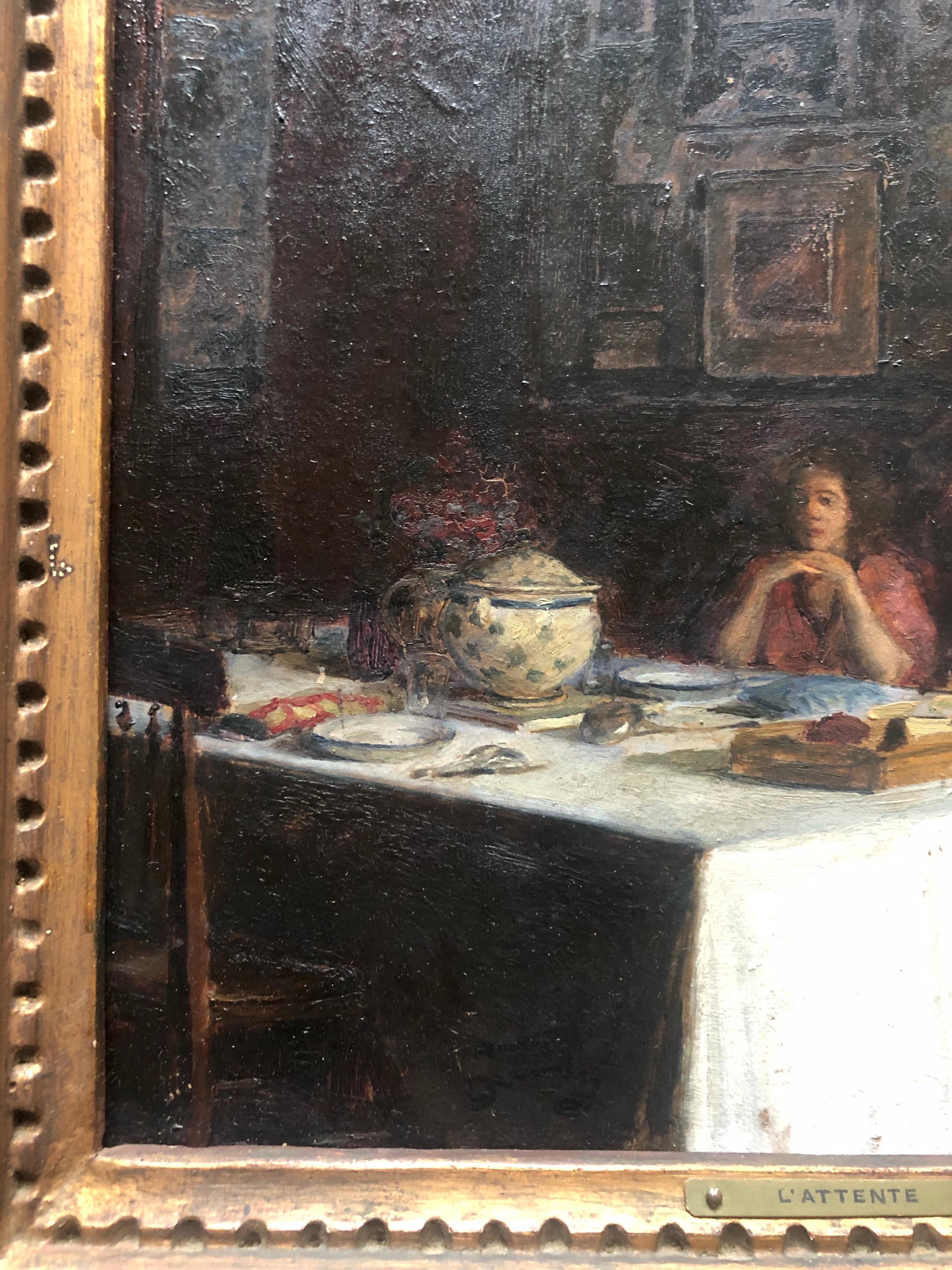 Andre Devambez, « l'Attente », attendu, scène d'intérieur 3