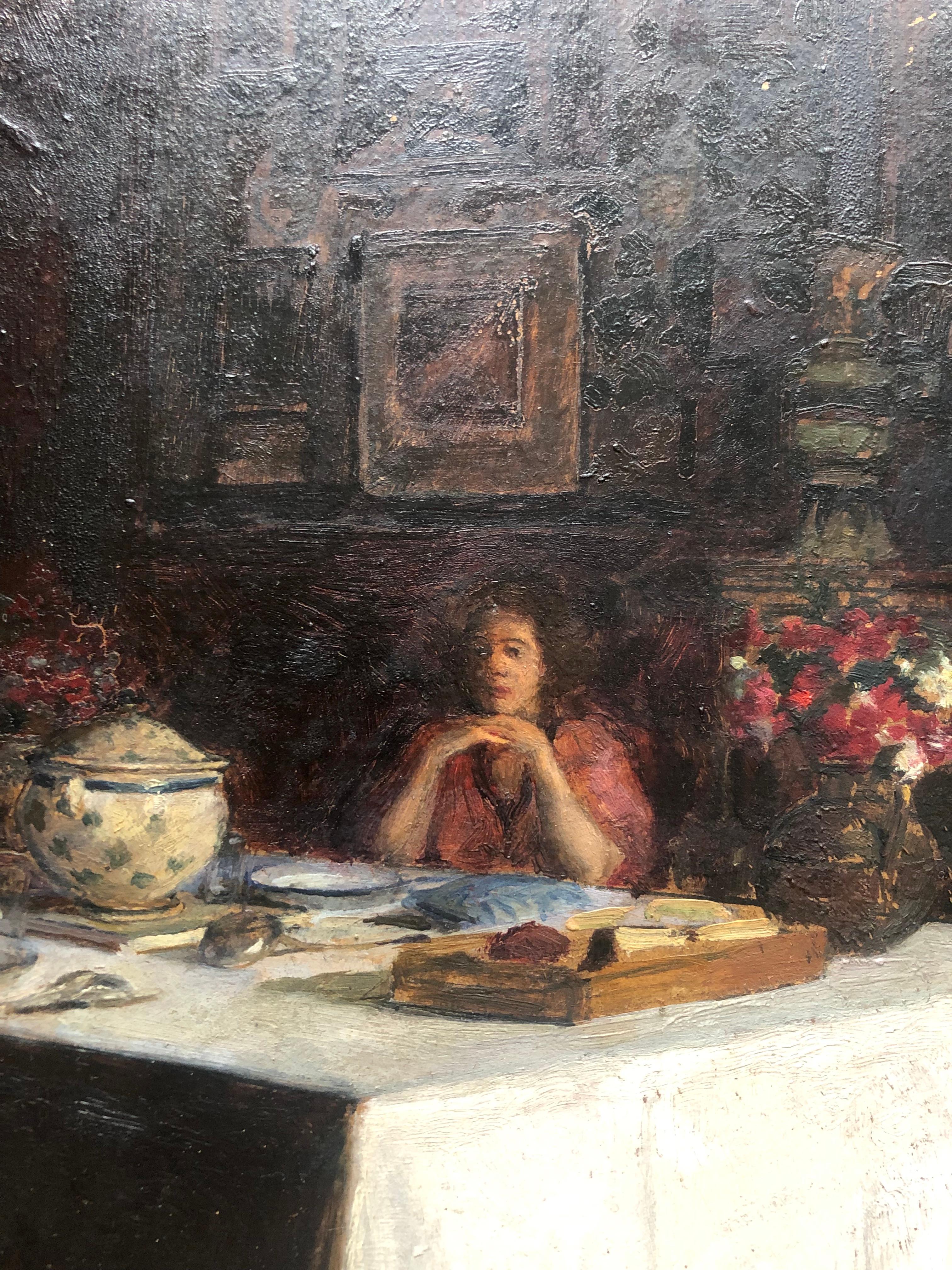 Andre Devambez, « l'Attente », attendu, scène d'intérieur 6