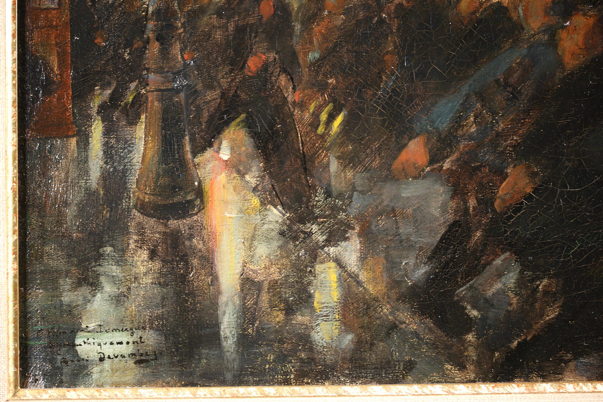 Demonstratoren – impressionistisches Ölgemälde, Figuren in Stadtlandschaft von Andre Devambez im Angebot 3