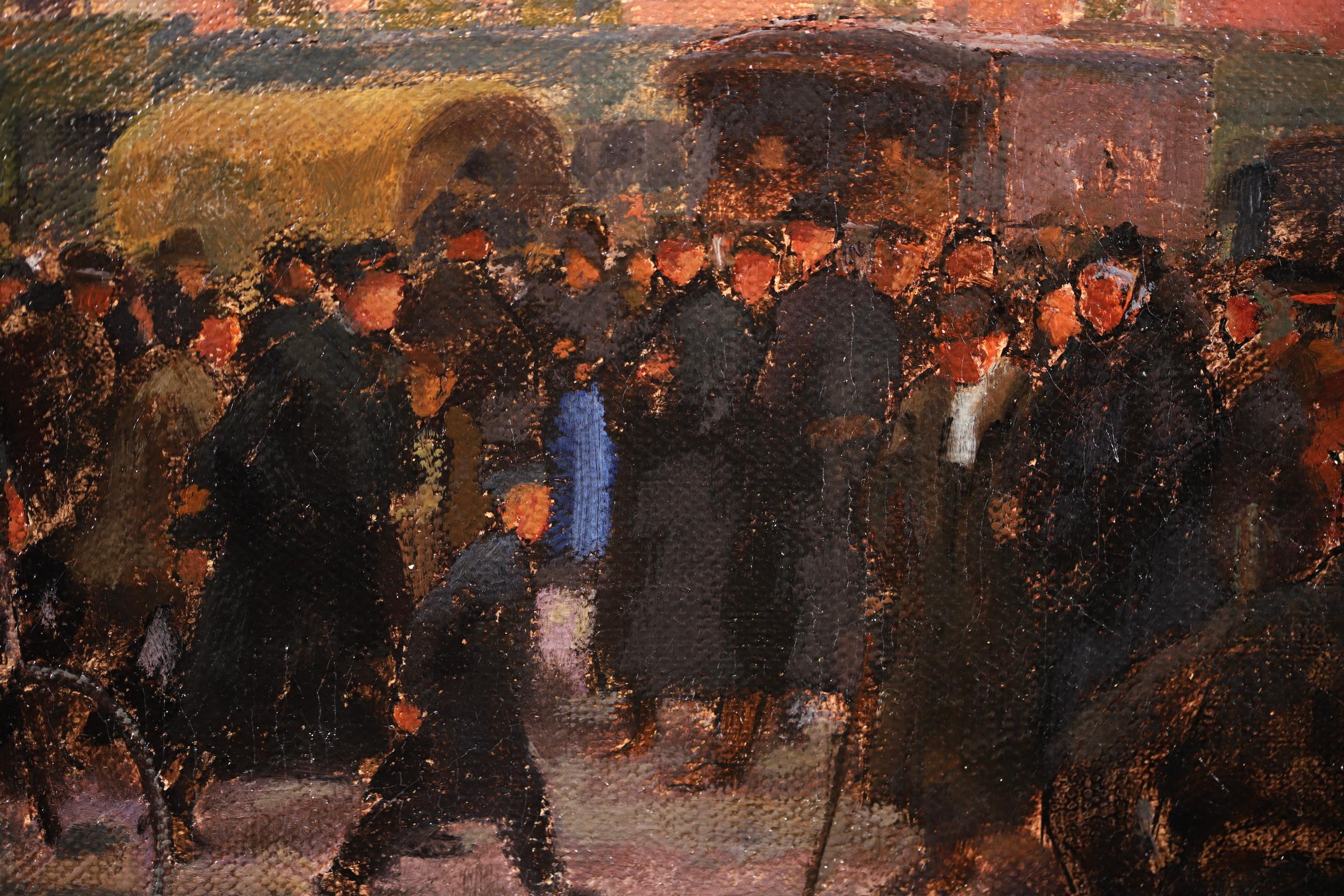 Peinture à l'huile impressionniste Figures in Town Landscape d'André Devambez, Ypres, 1915 10