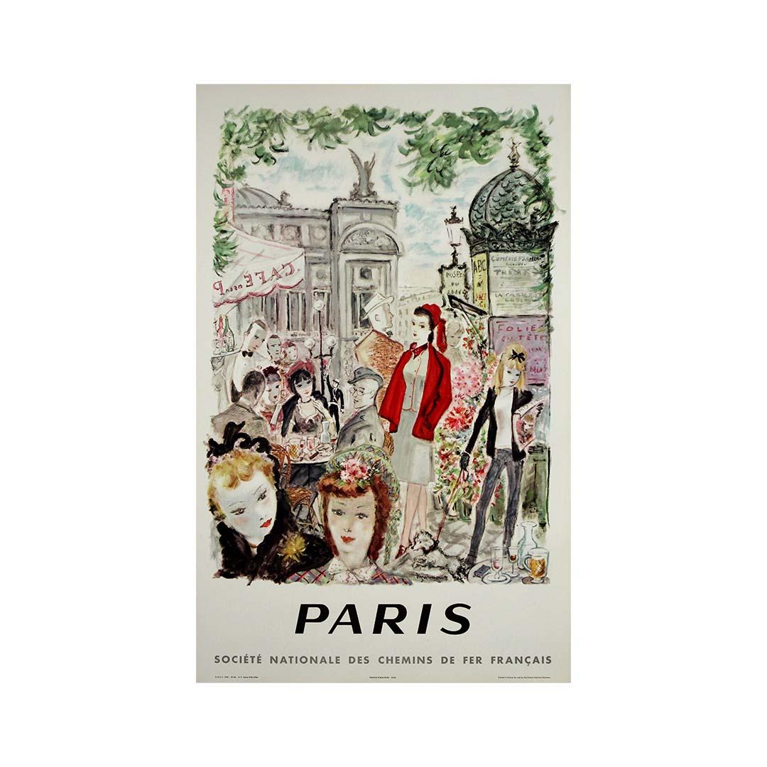 1962 Original-Reiseplakat von André Dignimont - SNCF Paris l'Opéra Garnier im Angebot 3