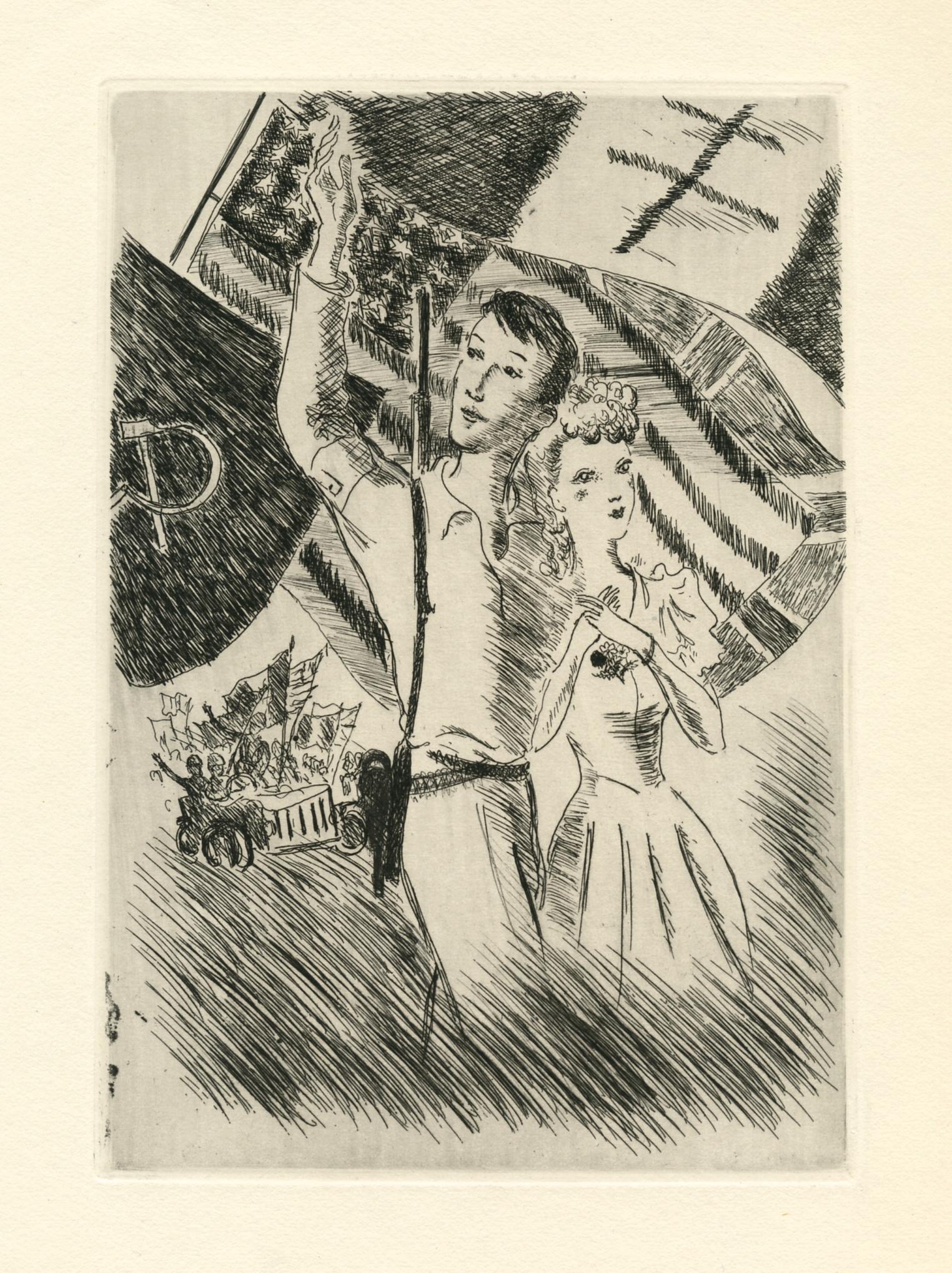 original etching - Print by André Dignimont