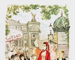 Original Vintage Poster Opera De Paris SNCF Rail Travel Cafe De La Paix Flowers