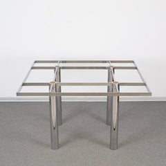 "Andre" Dining Table by Tobia Scarpa for Gavina, Chrome Smoked Glass, Italy 1968