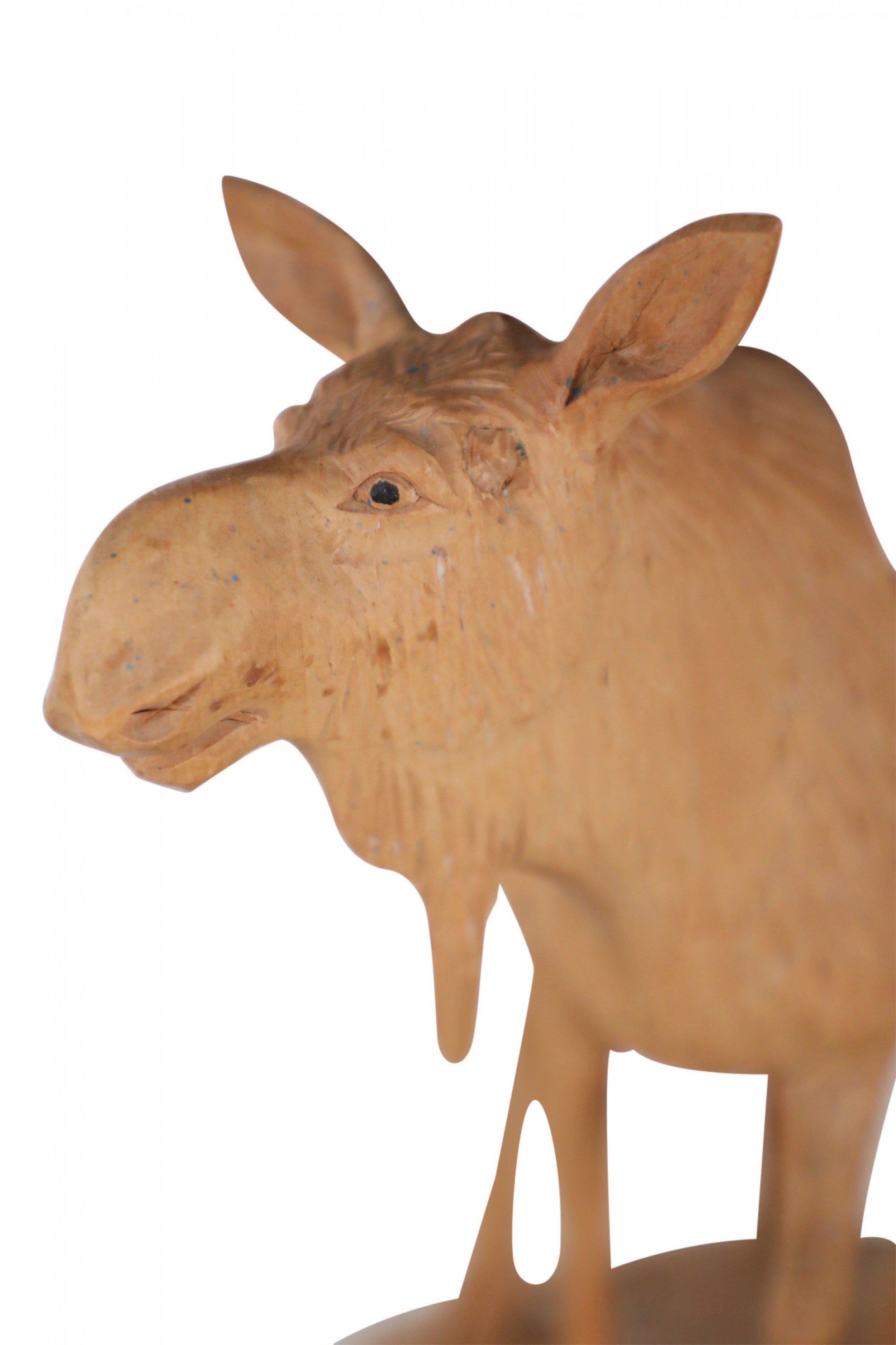 Andre Dube Mid-Century Rustic Canadian Carved Moose Form Table Lamp 10
