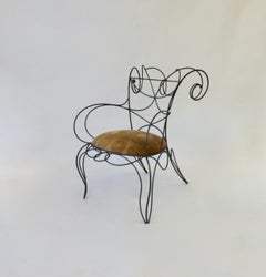 Andre Dubreil Sculptural Iron Ram Chair for Ceccotti Collezioni