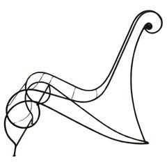 Andre Dubreuil Inspired Post Modern Chair in Wrought Iron