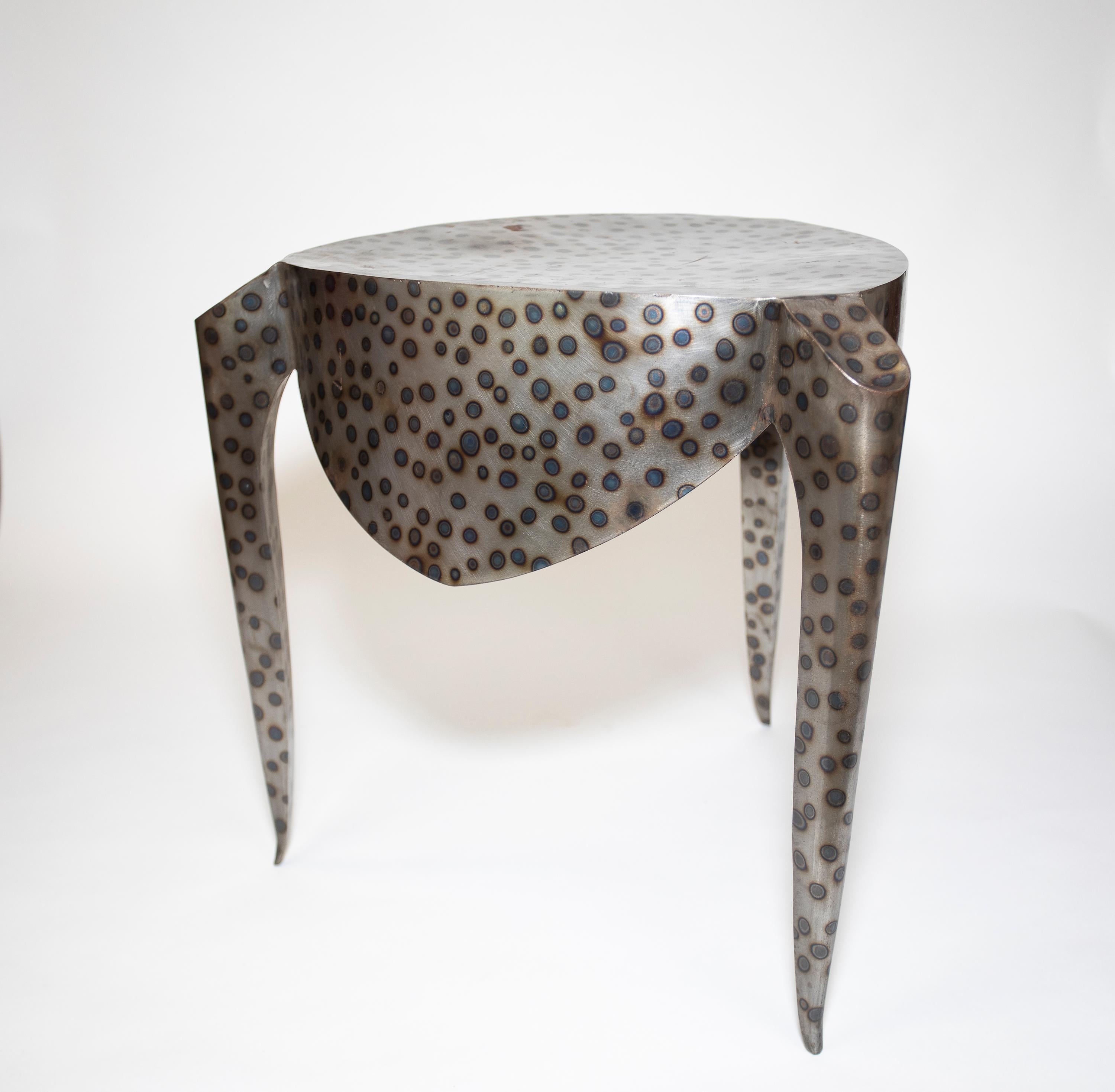Steel Andre Dubreuil Paris Table / Stool For Sale
