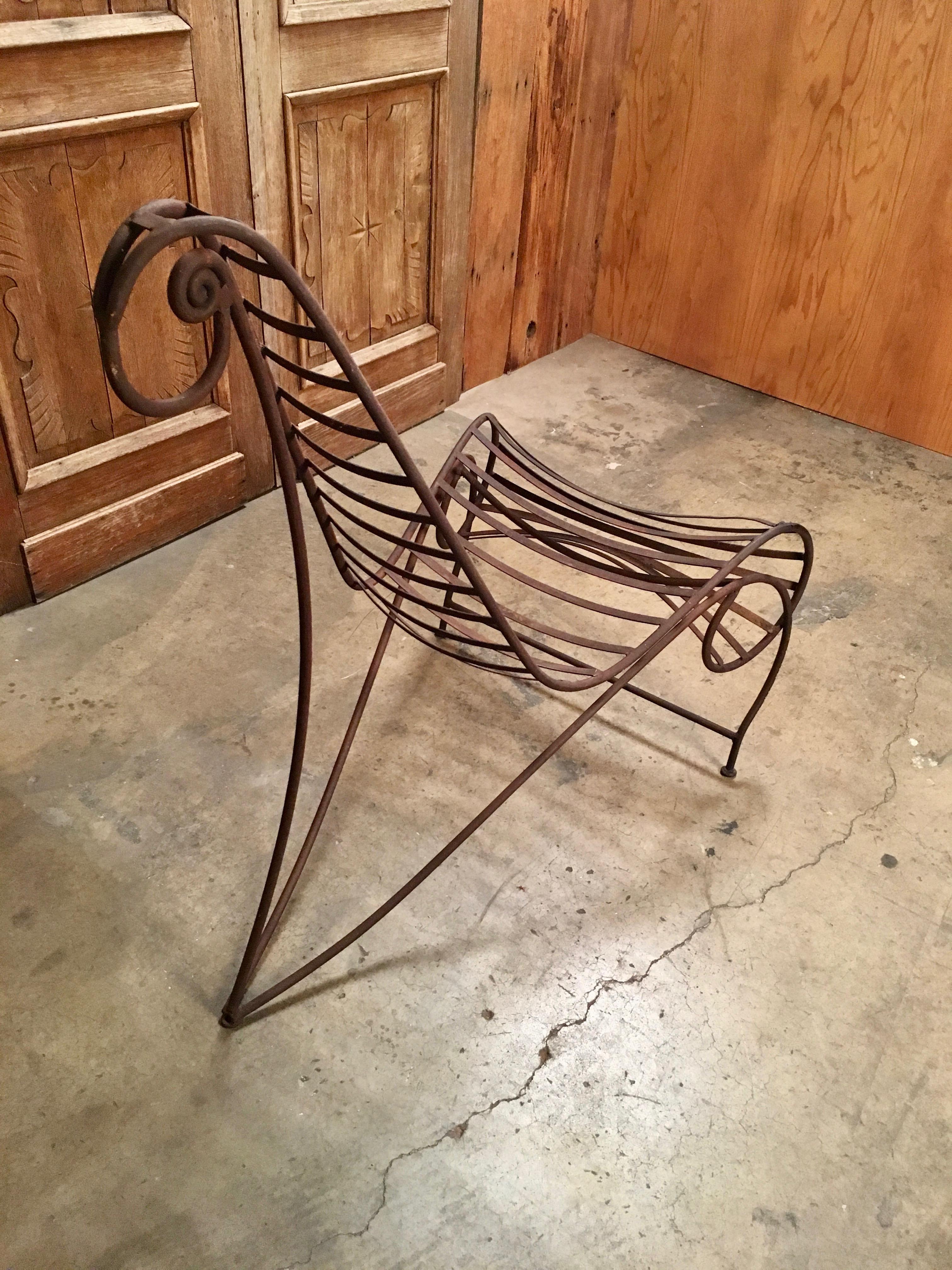 Andre Dubreuil Style Iron Spine Chair 1