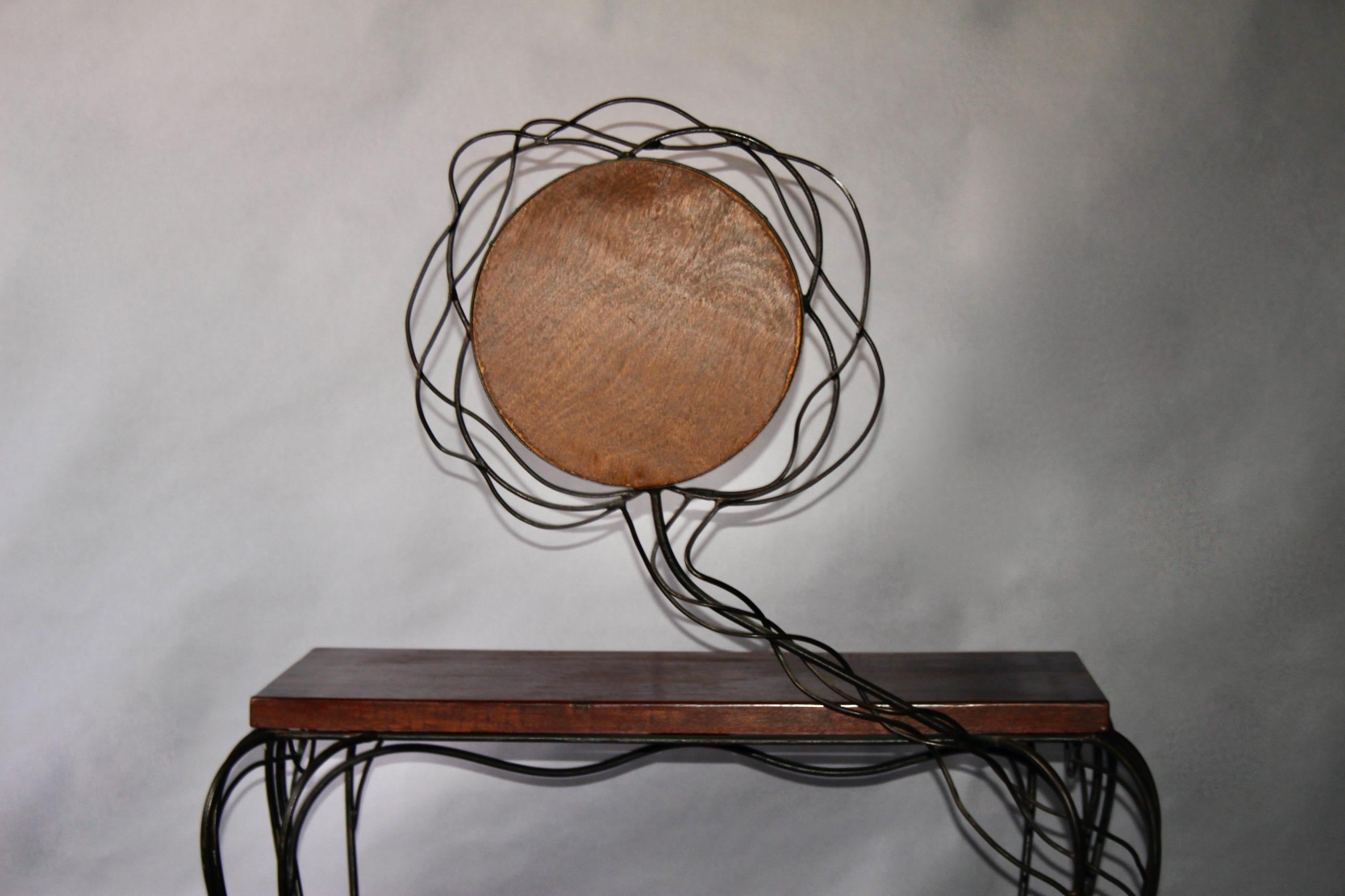 Métal Coiffeuse en bois et métal de style Andre Dubreuil en vente