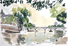 Andre Dunoyer de Segonzac, View of the Pont des Arts, from Views of Paris, 1963