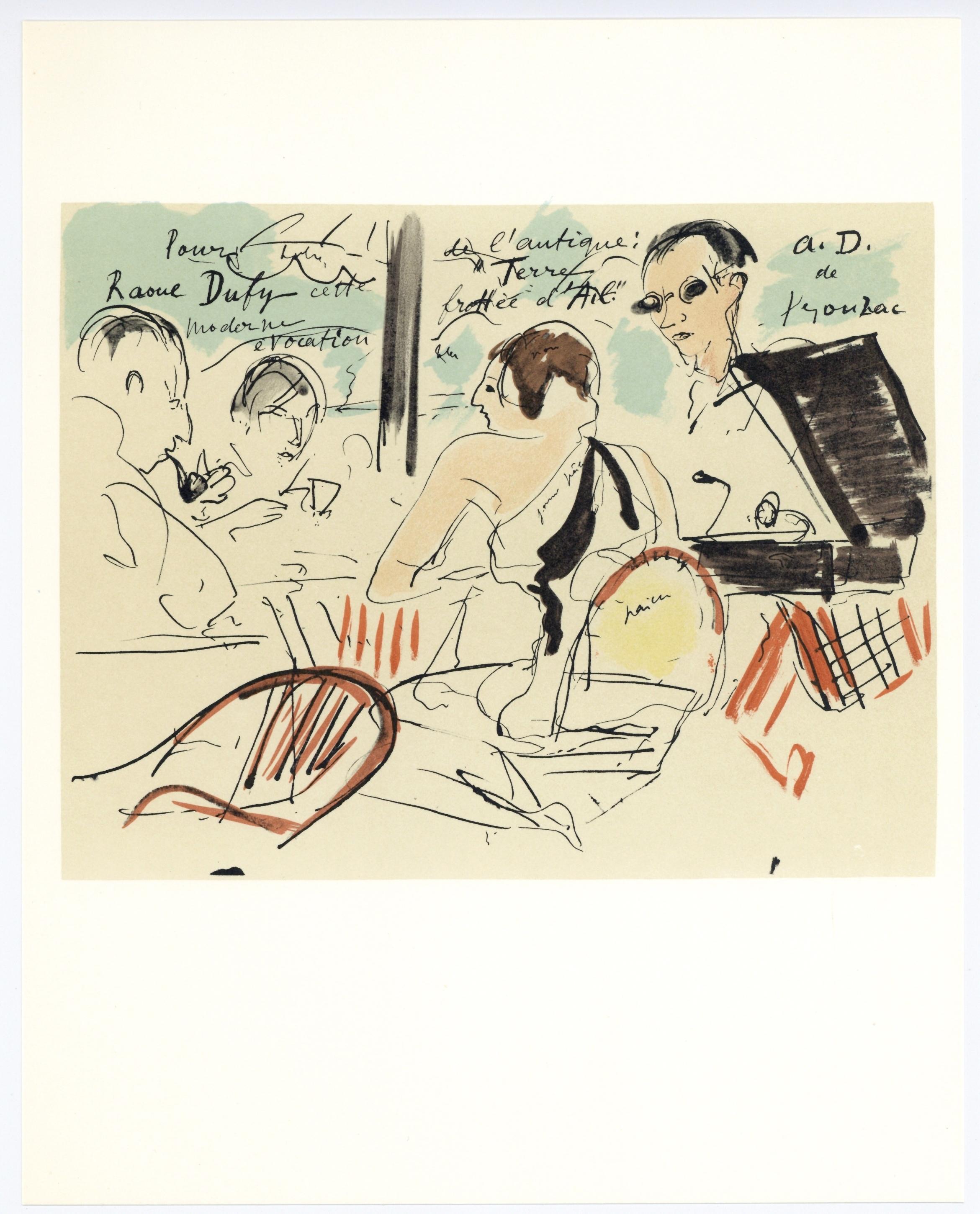 de Segonzac, Composition, Lettre à mon peintre Raoul Dufy (after) - Beige Landscape Print by André Dunoyer de Segonzac