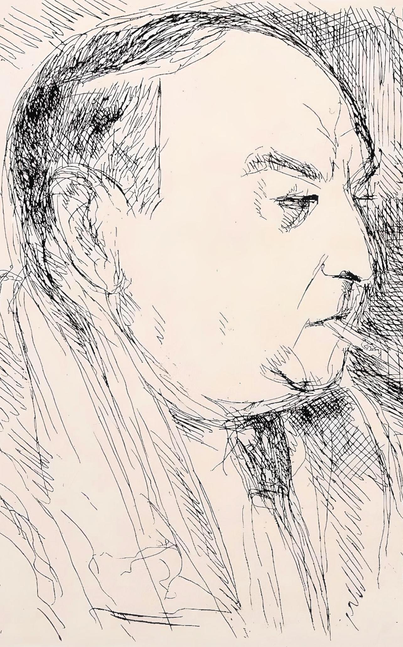 de Segonzac, Portrait de l'Auteur, Au Temps de Paris Seine (après) - Print de André Dunoyer de Segonzac