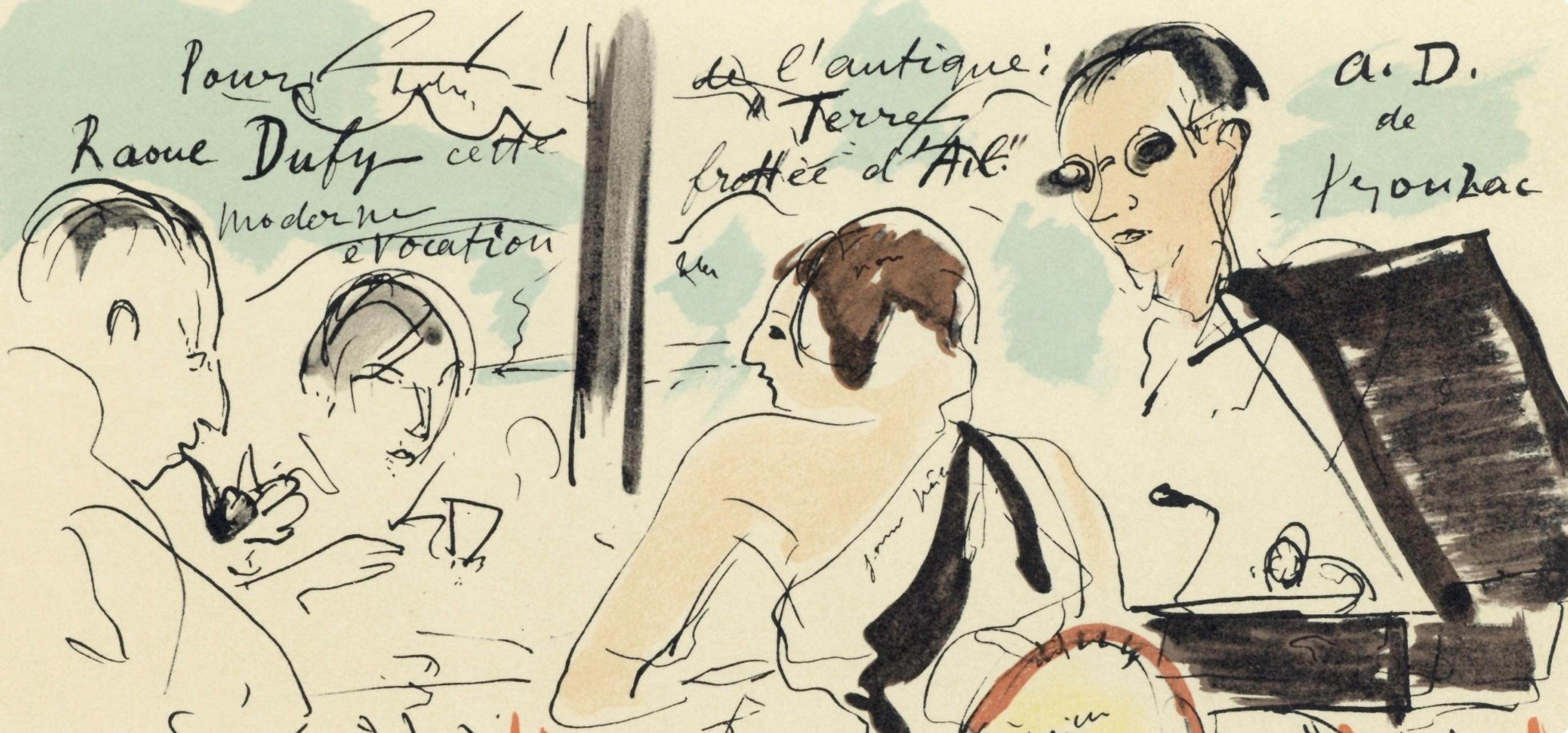 Eden Roc, Carta a mi pintor Raoul Dufy - Print de André Dunoyer de Segonzac