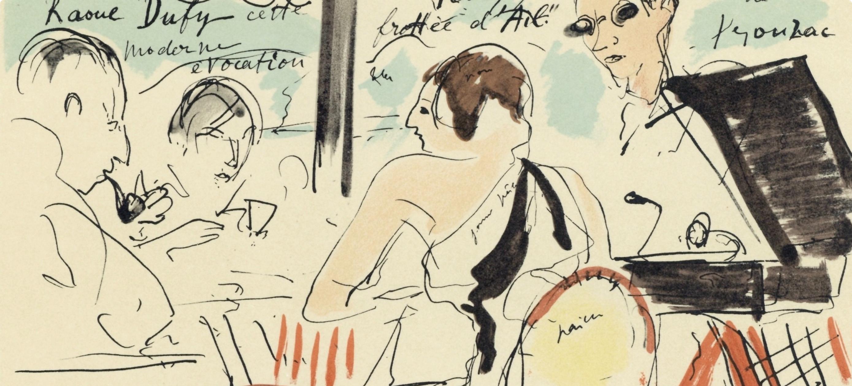 Eden Roc, Carta a mi pintor Raoul Dufy - Print Moderno de André Dunoyer de Segonzac
