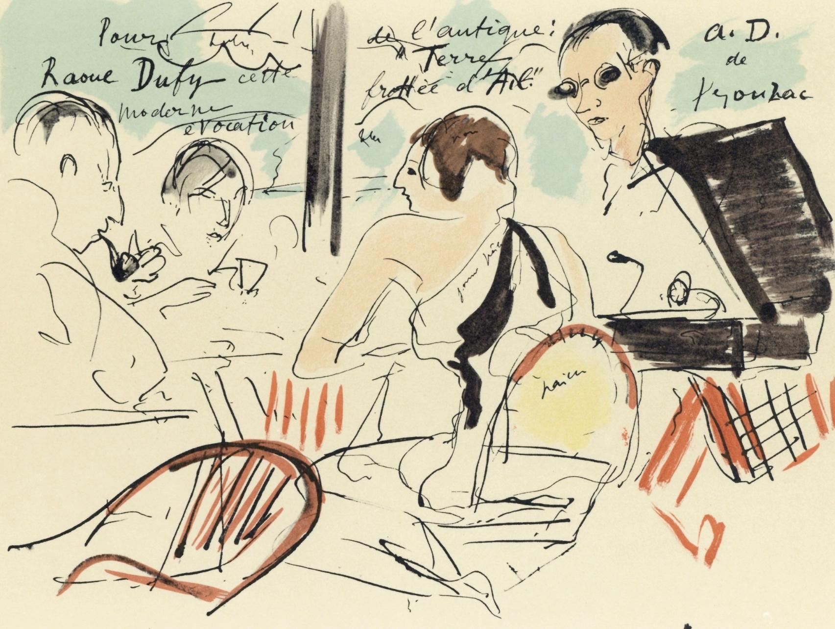 Figurative Print de André Dunoyer de Segonzac - Eden Roc, Carta a mi pintor Raoul Dufy