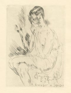 "Femme se maquillant" original etching