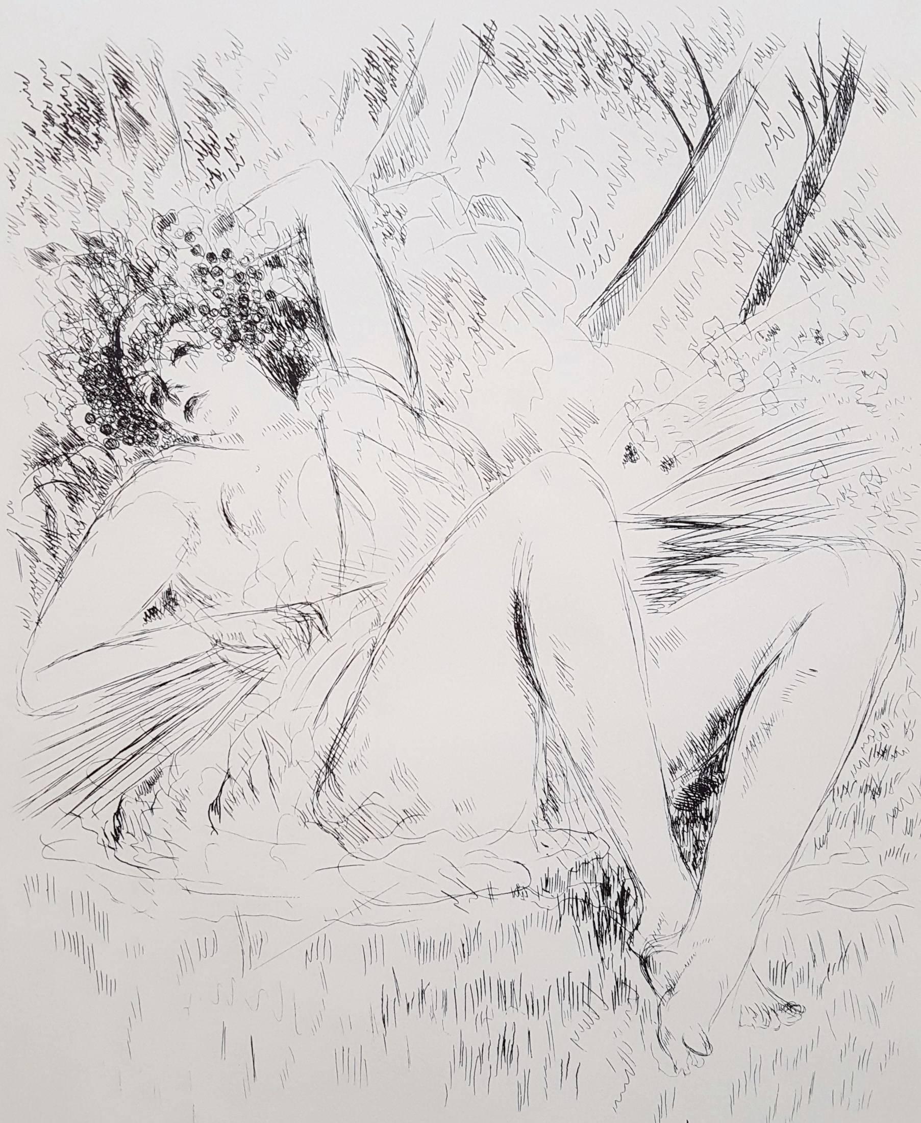 André Dunoyer de Segonzac Nude Print - La Bacchante (Les Géorgiques)