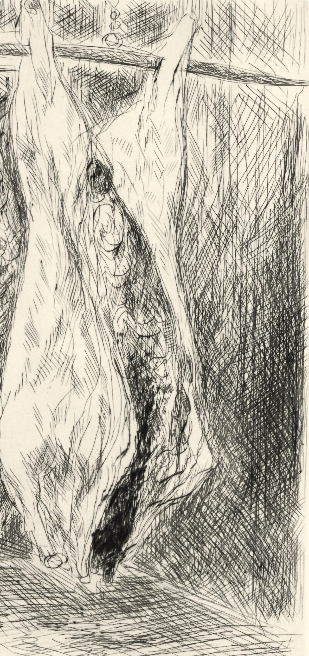 La boucherie des Halles, A La gloire à Paris, André Dunoyer de Segonzac For Sale 3