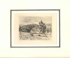 La colline de Sainte Anne - Gravure originale de Dunoyer de Segonzac - 1925