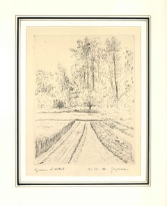 Le jardin du Luxenbourg - Original Etching by Dunoyer de Segonzac - 1970s