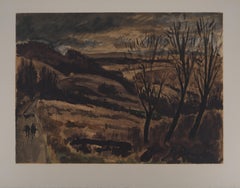 Road from Lagny to Annet-sur-la-Marne, 1965 - Signed Lithograph