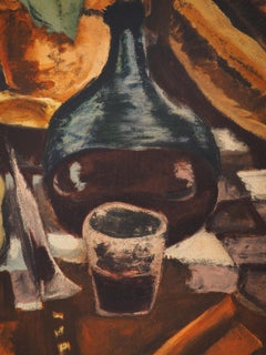 Still Life with a Basket - Signed Lithograph