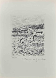The Plow on the Fields- Etching by André Dunoyer de Segonzac- 1950s