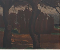 Yvelines, Landscape in Villepreux, 1965 - Signed Lithograph