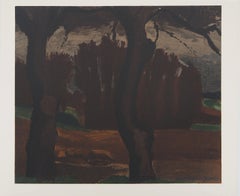 Yvelines, Landscape in Villepreux, 1965 - Signed Lithograph