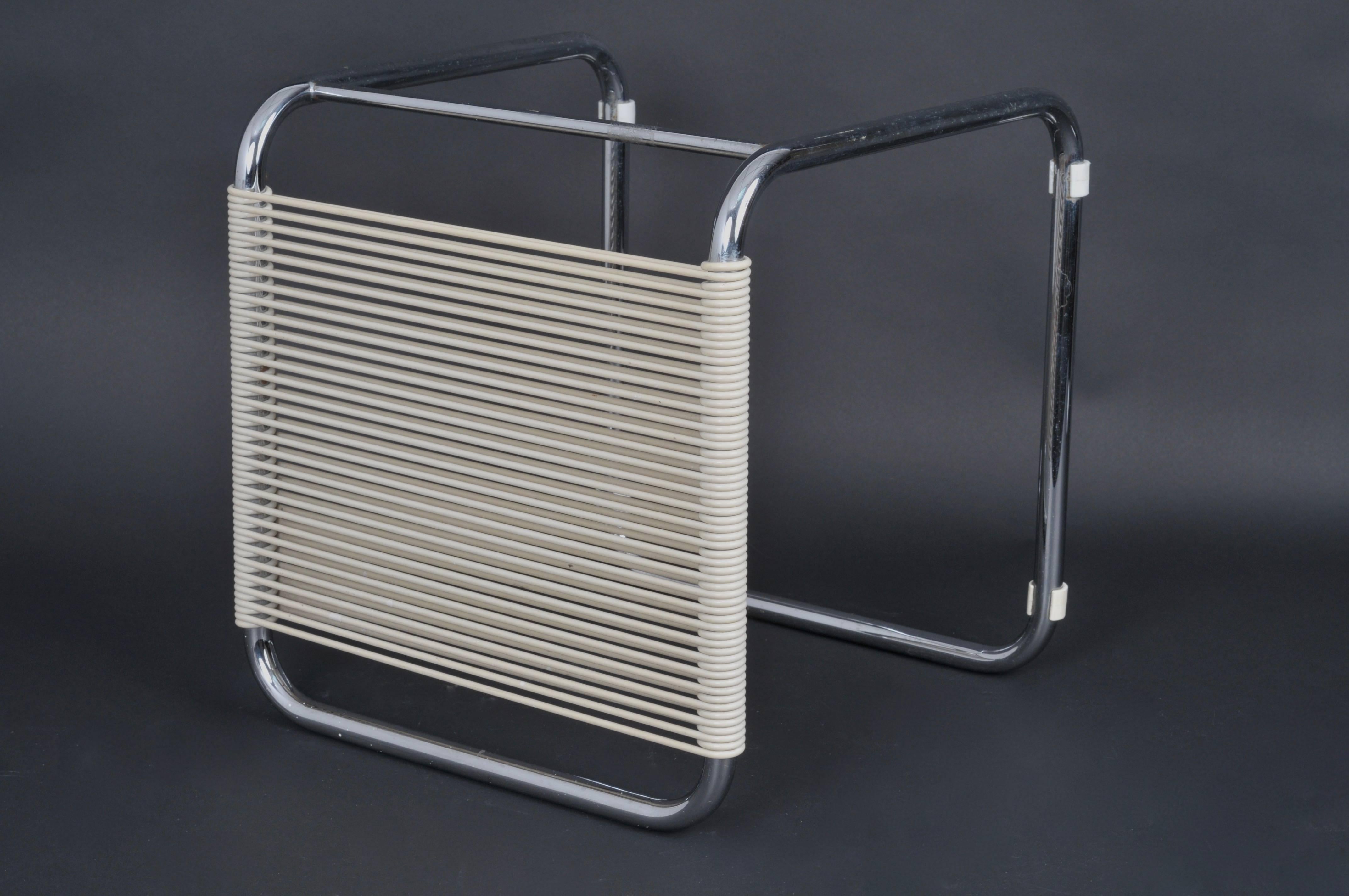 white plastic stools